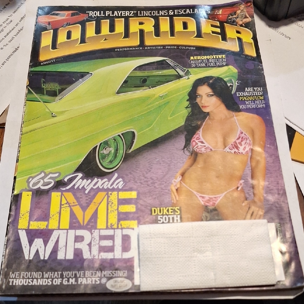 Lowrider Magazine August 2013 Lime Wired 63 Impala Cover Custom Cars‎ Culture